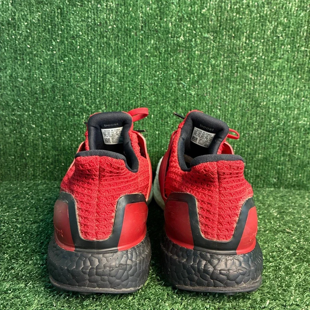 Adidas UltraBoost 4.0 Athletic Running Sneakers White Scarlet Red Black Mens 12